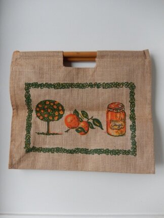 Vintage boodschappentas linnen stramien - Afbeelding 2