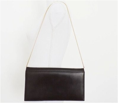 Pierre Cardin donkerbruin leer clutch tas / schoudertas - 2