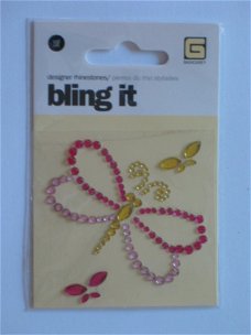 Basic grey bling it butterfly pink