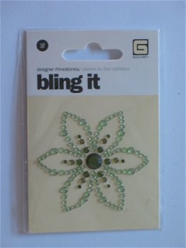 Basic grey bling it flower green - 1