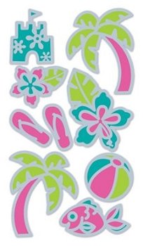 SALE! NIEUW vel Sticko dimensional Mixed Media Glitter stickers Palm Trees - 1