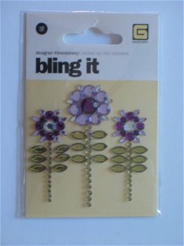 Basic grey bling it flowers purple - 1