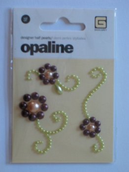 Basic grey opaline flowers brown - 1