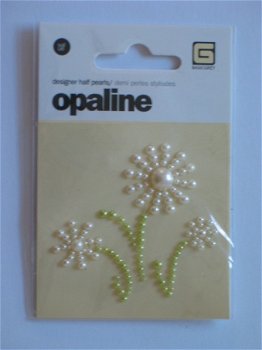 Basic grey opaline flowers white - 1