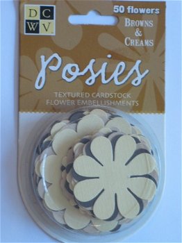 DCWV 50 paper flowers cream / brown - 1