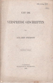 Uit de verspreide geschriften van Allard Pierson - 1