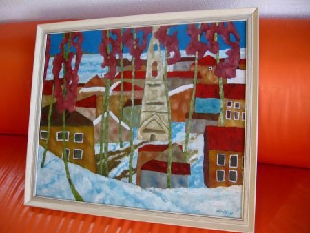 kleurrijk Winters dorpgezicht - MING 1997 - 1