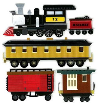 SALE NIEUW Jolee's Boutique Dimensional Stickers Trains - 1