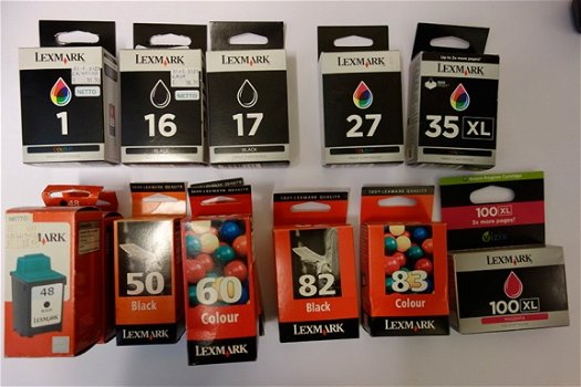 Lexmark cartridges uitzoeken 10,- p/stuk! + gratis fotopapier - 1