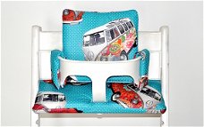 Gecoate kussenset/kussens voor de stokke trip trap kinderstoel 'Retro volkswagen bus'