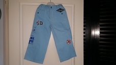 Salty Dog aqua blauwe broek maat 116 nieuw stoere applicaties