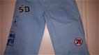 Salty Dog aqua blauwe broek maat 116 nieuw stoere applicaties - 2 - Thumbnail