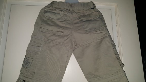 Cottonfield Son ecru broek met afritsbare pijpen en stoere zakken maat 104 - 7