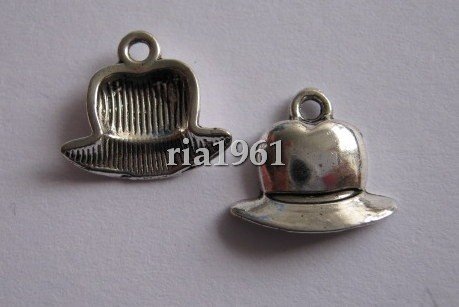 bedeltje/charm hoed: bolhoedje - 13x12 mm:10 voor 0,75 - 1