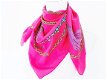 Chique jaren 80 vierkant sjaal m. roze kleurig patroon - 0 - Thumbnail