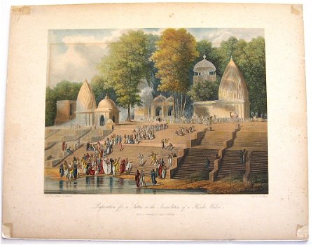 Suttee (Weduweverbranding) [1830?] + 2 andere Grindlay India - 4