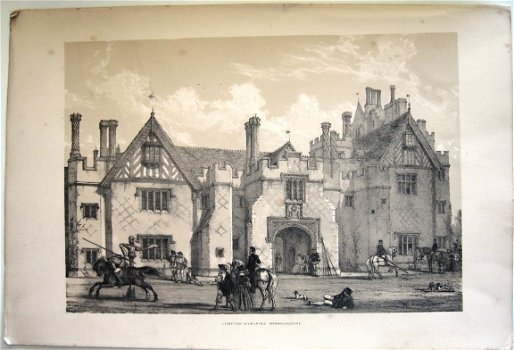 Compton Wynyates Warwickshire Lithografie [c1841] J. Nash - 1