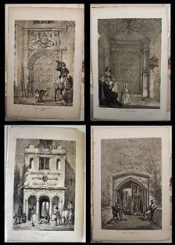 4 Litho's 1839-49 4 Mansions of England in the Olden Time - 0