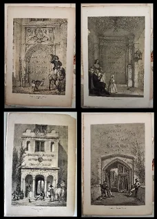 4 Litho's 1839-49 4 Mansions of England in the Olden Time