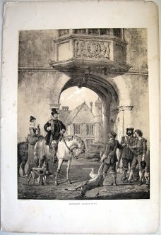 Lithografie Charlcote Warwickshire [c.1841] Joseph Nash