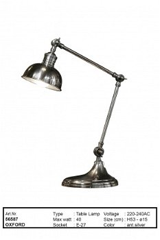 Oxford tafellamp antiek zilver - 1