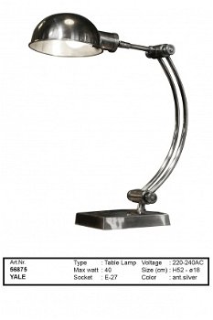 Yale tafellamp antiek zilver - 1