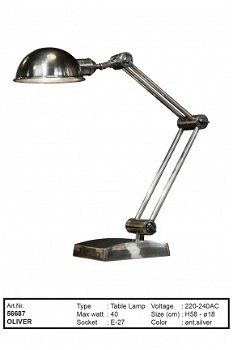 Oliver tafellamp antiek zilver - 1
