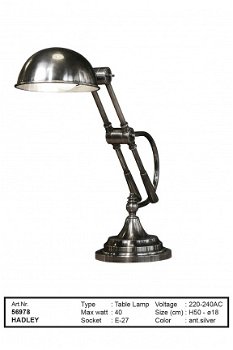 Hadley tafellamp antiek zilver - 1