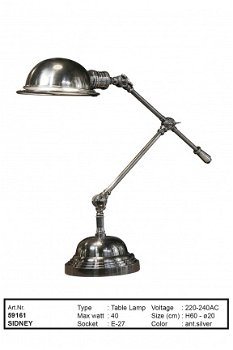 Sidney tafellamp antiek zilver - 1