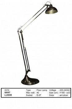 Luxor vloerlamp antiek zilver - 0