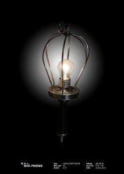Phoenix handlamp hanglamp antiek zilver - 3