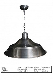 Lisbon hanglamp antiek zilver
