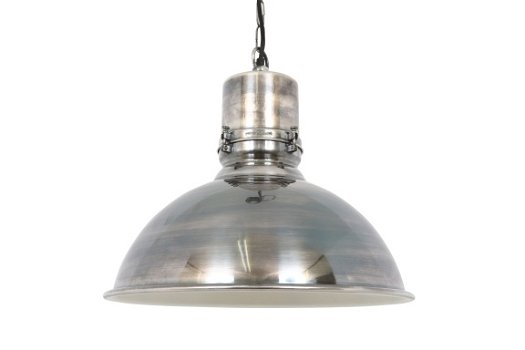 Stockport hanglamp antiek zilver witte binnenkant - 1