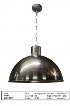 Monroe hanglamp antiek zilver