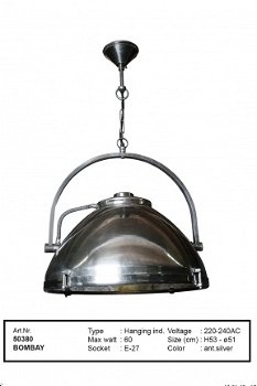 Bombay hanglamp antiek zilver - 1