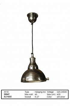 Elysee hanglamp antiek zilver - 1
