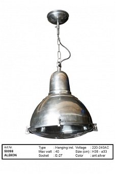 Albion hanglamp antiek zilver