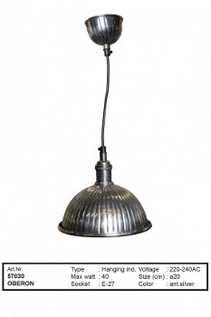 Oberon hanglamp antiek zilver - 1