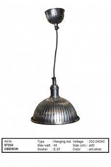 Oberon hanglamp antiek zilver