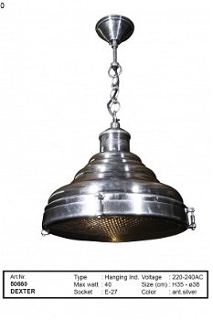 Dexter hanglamp antiek zilver - 1