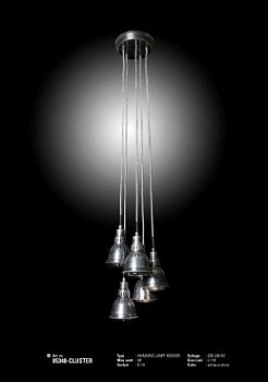 Cluster hanglamp antiek zilver - 1