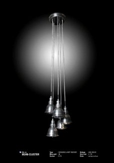 Cluster hanglamp antiek zilver