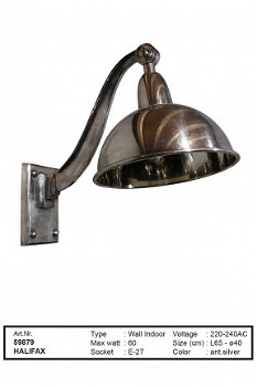 Halifax muurlamp antiek zilver - 1