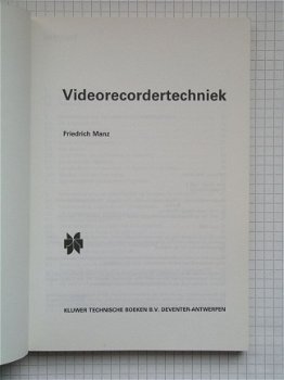 [1982] Videorecordertechniek, Manz, Kluwer TB - 2