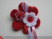 ** Vilten bloemenbroche (rood) - 0 - Thumbnail