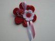 ** Vilten bloemenbroche (rood) - 1 - Thumbnail