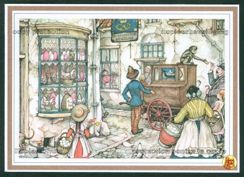 ANTON PIECK Paasei-winkel De Gekroonde Krakeling en draaiorgel met bedelende aap - 1