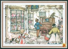 ANTON PIECK Paasei-winkel De Gekroonde Krakeling en draaiorgel met bedelende aap