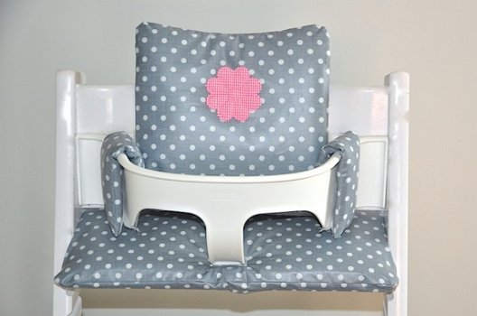 Stokke stoelverkleiner kussen gecoat voor trip trap kinderstoel 'grey polka' - 7