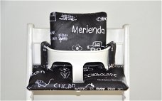 Stokke stoelverkleiner kussen gecoat voor trip trap kinderstoel 'blackboard'